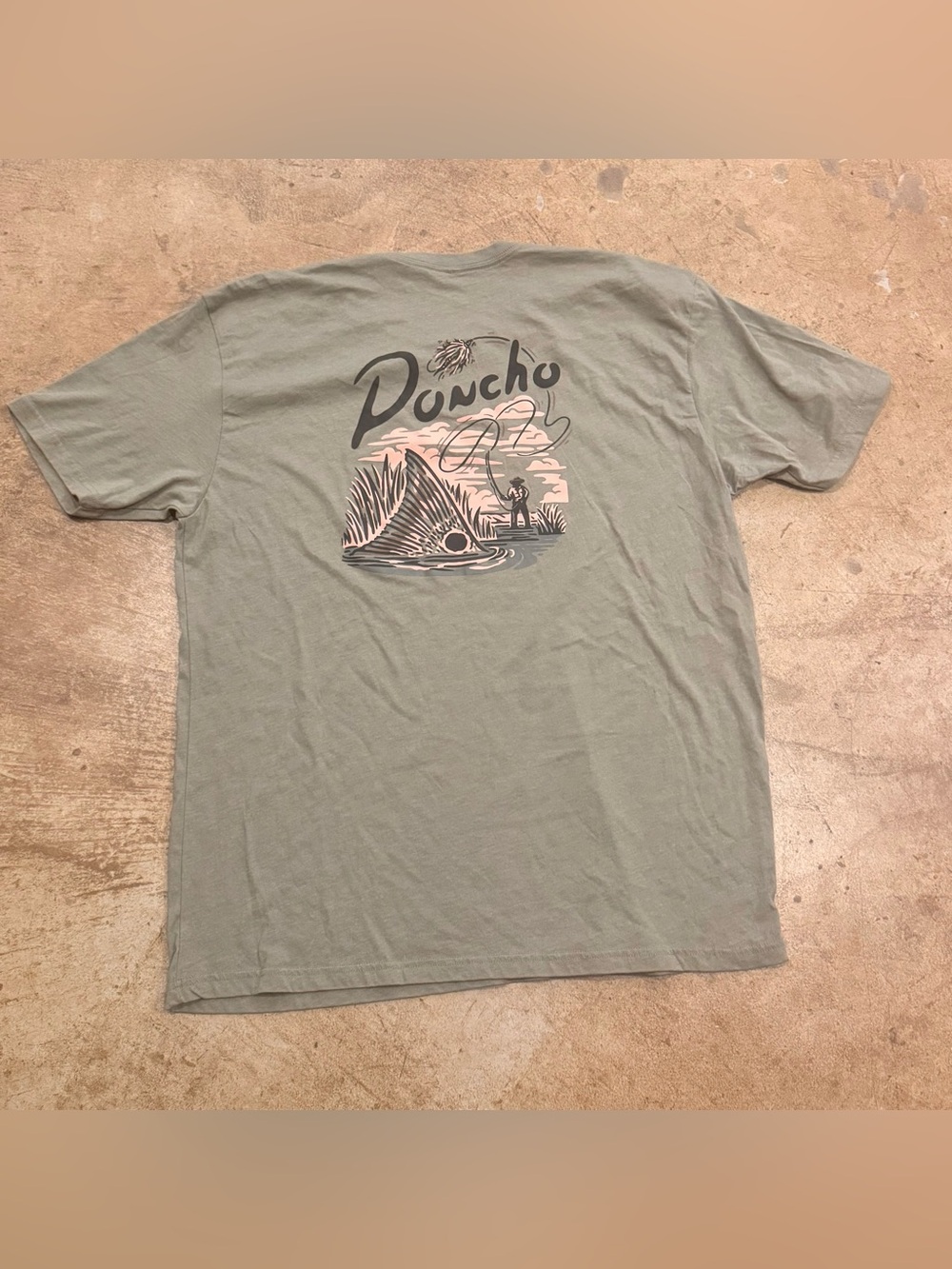 men’s xxl poncho set the hook t shirt